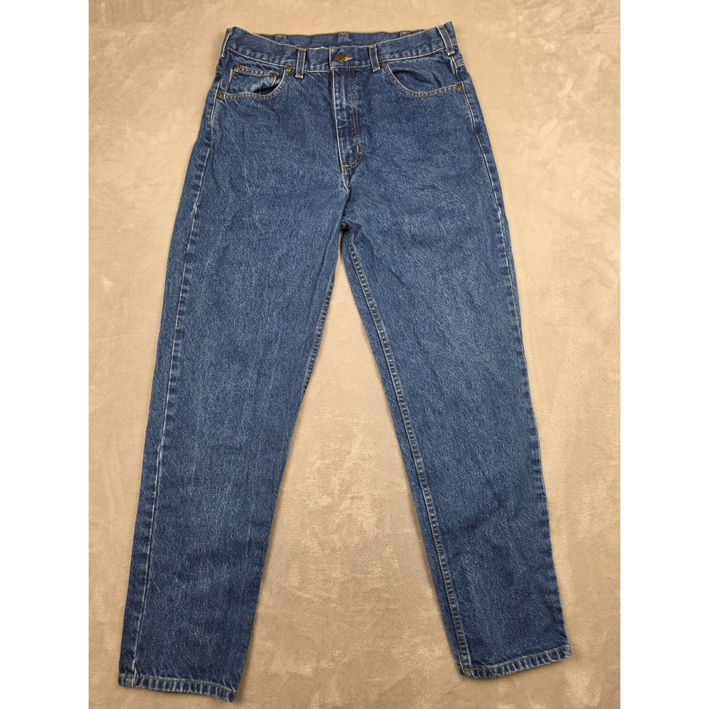 Vintage Carhartt Jeans Men 34x32 Blue B17 Relaxed Tapered Denim Workwear Y2K